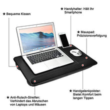 Modazon Supporto per computer portatile per letto con supporto per telefono, cuscino portatile per divano con tappetino per mouse e poggiapolsi, adatto per laptop fino a 17 pollici