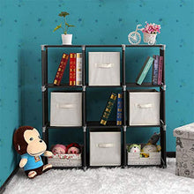 CYOYO Armadio 3 Scomparti Armadio Armadio 6/9 Cubi Armadio Libreria Nero-9 Lattice