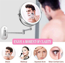 Specchio da bagno, anti-appannamento, specchio da Specchio da bagno a led illuminato impermeabile, specchio per il trucco illuminato a LED a parete, spina USB, luci dimmerabili da 8 pollici touch scre