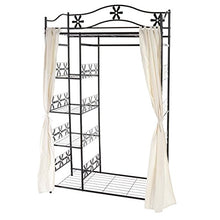 Appendiabiti Guardaroba scaffale portaoggetti Moderno 43x100x172cm con Tenda