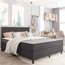 FAMIROSA Letto a Molle Grigio Scuro in Tessuto 160x200 cm-4795