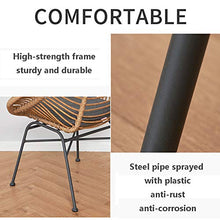 Set di Mobili da Giardino per Esterni, Sedia in Rattan in Stile Nordico con creatività Set da 3 Pezzi Set di Mobili per Conversazione in Vimini da Giardino per Tutte Le Stagioni,Beige
