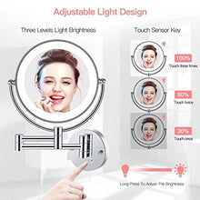 HGXC Specchi da Barba a Parete ingrandenti con luci dimmerabili, Specchio da Bagno con luci e ingrandimento, Spina UK