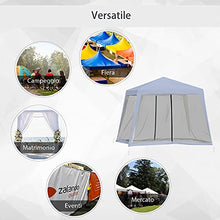 Outsunny Gazebo da Giardino 3x3m con Zanzariera, Copertura in Poliestere e Struttura in Metallo, Grigio