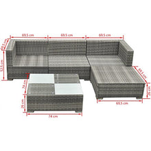 vidaXL Set Divani da Giardino Modulare 12 pz Polyrattan Grigio Sofa Esterni