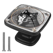 Lupo grafico Pomelli per Porta Set di 4 Pomelli per Mobili Manopole per Cassetti Cucina Armadio Vetro