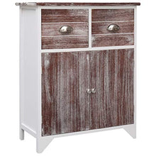 SKM Armadietto Marrone e Bianco 60x30x75 cm in Legno di Paulownia