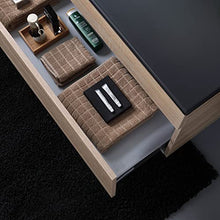 Kiamami Valentina MOBILE BAGNO CM120 QUERCIA EFFETTO LEGNO CON LAVABO NERO SINGOLO | SOLE