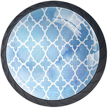 Mosaico geometrico blu Pomelli per Porta Set di 4 Pomelli per Mobili Manopole per Cassetti Cucina Armadio Vetro