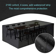 æ— Copertura per mobili da giardino, tessuto Oxford 210D, copertura per mobili da giardino, resistente impermeabile, anti-UV, antivento, colore: nero