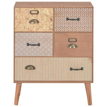 SKM Credenza con 5 Cassetti Marrone 60x30x78 cm in MDF