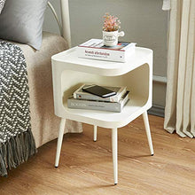 Comodino,Tavolino Laterale Tavolino Frontale, Comodino da Camera da Letto, Tavolo Finale Completamente Assemblato, Squarettabile con Vano Portaoggetti Aperto Ha 4 Gambe (Color : White)