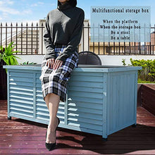 WLOWS Scatola da Giardino in Plastica per Esterni Mobili da Giardino Blu/Bianco 132 X 66 X 60 Cm (L X P X A),White