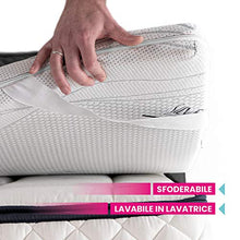 GEEMMA s.r.l. Topper singolo materasso, sovra materasso MOLTO RIGIDO, correttore ortopedico materasso CAUCCIU FOAM H6 cm, tessuto anallergico sfoderabile, 4 lati in ARGENTO - ORTOPEDIC 80x200
