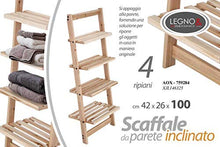 Gicos Mobile inclinato scaletta porta asciugamani bagno in legno 4 ripiani shabby chic 42 * 26 * 100 cm da appoggio AOX-759284