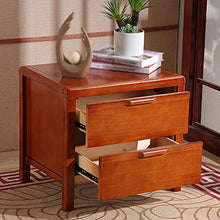WALNUTA Comodino in Legno massello Comodino Semplice e Moderno per la Protezione dell'ambiente ， Mini Comodino per Camera da Letto con Doppio cassetto