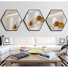 XQAQX Specchio da Parete Specchio da Bagno Bathroom Wall Specchio, Specchio Esagonale a Parete con Telaio Nero Bathroom Specchio for Veranda Camera da Letto Soggiorno di Studio