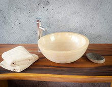 Rococo - Lavabo in onice tipo ciotola rotonda (immagini realistiche). Dimensioni: 40 x 40 x 15 cm