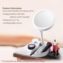 MMWYC Specchio cosmetico a LED a Doppia Faccia Illuminato a Specchio a Specchio Illuminato Portatile con Specchio dimmerabile (Bianco)