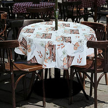 Tovaglia rotonda con occhiello e chiusura lampo, resistente alle pieghe, antimacchia, impermeabile, per campeggio, picnic, terrazza, per 4 persone, 152,4 cm