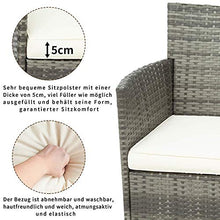 Set di mobili da balcone in polyrattan per 2 persone, 1 tavolo e 2 poltrone, resistente alle intemperie, per giardino, balcone e terrazza