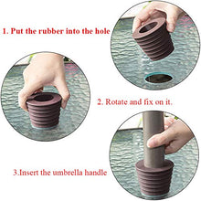 Cwuberly - Cuneo per ombrellone con apertura e base per ombrellone da 4,9 a 2,7 cm, diametro asta 38 mm (2, marrone)