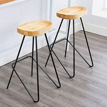 SHIJING Sgabelli Cucina Moderni Set di 4 sgabelli retrò, Sedia da Pranzo Sedia in Legno Gambe di Metallo Home Kitchen Sgabello Alto da Pub Stile Industriale, Altezza: 65/75 Centimetri