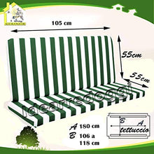 Buonocore Aldo "Nuove Idee" Cuscino per Dondolo 2 posti lastra 110 Cm Bianco/Verde