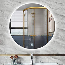 GETZ Rotondo Specchio da Bagno a LED con Interruttore Touch Control, 3 Colori di Luci e Dimmerabile, Specchio Retroilluminato a Parete, Impermeabile IP65