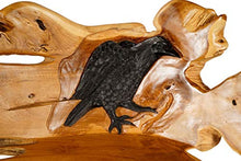 Windalf Vikings - Panchina con corvo nero Hugin, 145 cm, realizzata a mano, in legno di radice