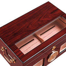 SMEJS Cigar Humidor a Mano in Legno Cigar Box Desktop Humidor con igrometro e umidificatore, Cedar divisore detiene Il 100 sigari