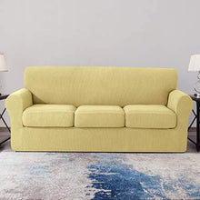 Su Subrtex - Copridivano a 3 posti, con 3 federe separate, per divano, protezione antiscivolo per mobili, colore: giallo chiaro - Arredi Casa