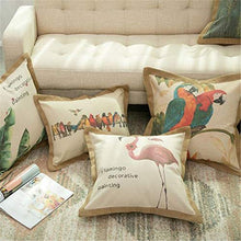 Xyfw 8 Pezzi Lino in Cotone di Cotone E Lino Cuscino Stampato Retro Flamingo Colour Cuscino per Divano Cuscino per Cuscino Cuscino per La Casa Decorazione Morbida (Non con Anima)