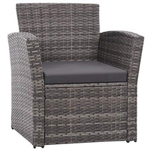 FAMIROSA Set Divani da Giardino 4 pz con Cuscini in Polyrattan Grigio-4420