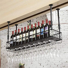 Leifeng Tower Classico Wine Rack Materiale Ferro battuto, Hanging Wine Rack Capovolto Calice Rack Creativa Hanging Cup Holder Home Kitchen Wine Rack (Color : Black)