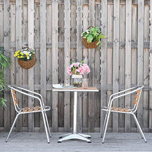 giordano shop Set Tavolo e 2 Sedie da Giardino in Alluminio Effetto Legno