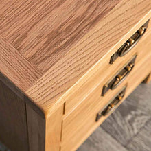 FFAN Comodini Set di 2 mobili in Rovere Surrey | Coppia di comodini rustici in Legno massello Cerato con 3 cassetti per Camera da Letto o Bagno, Completamente assemblati, 56 x 42 x 32 cm