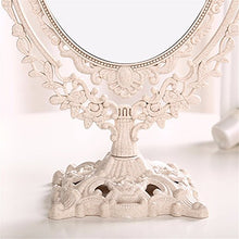 XIAOLE Specchio di Bellezza specchietto di Trucco Specchio estetica Specchio cosmetico Specchio Specchio Specchio Specchio da Parete Europeo Specchio da Parete Portatile, Ovale 23.5 × 36cm, Beige