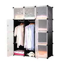 MCTECH Sistema di Scaffali Armadi Armadio Scaffale DIY per Indumenti, Scarpe, Giocattoli e Libri (12 cubo, Nero)