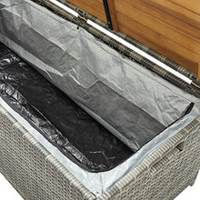 VidaXL - Panca portaoggetti da giardino, 120 cm, in resina intrecciata, colore: Grigio