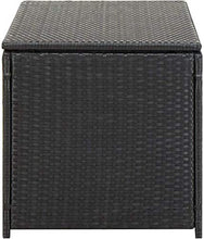 Baule da Giardino, Contenitore da giardino, cestino del ponte in rattan nero con coperchio, contenitore di fodera impermeabile per strumenti per giardinaggio patio, cuscini, accessorio per piscina, cu