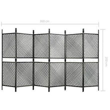 FAMIROSA Paravento a 6 Pannelli in Polyrattan Antracite 360x200 cm
