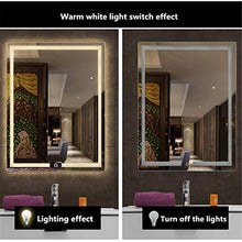 HL Specchio da bagno illuminato intelligente LED deappannamento interruttore touch 60 * 80cm-Bianco