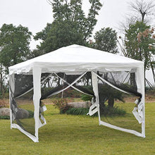 miozzi Gazebo in Tessuto PE con Zanzariera Bianco 4x3m