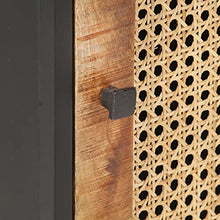 vidaXL Comodino 40x30x50 cm Legno di Mango Grezzo e Canna Naturale