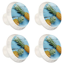 Maniglie per cassetti Manopole per cassetti Manopole rotonde Confezione da 4 per armadietto, cassetti, cassettiere, cassettiere ecc - Ananas Tavolo in legno blu