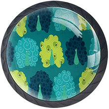 Modello Pavone Verde Blu Pomelli per Porta Set di 4 Pomelli per Mobili Manopole per Cassetti Cucina Armadio Vetro