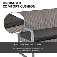 Set Salotto da Giardino Divano 2 Poltrone e Tavolino in Metallo e Rattan Grigio