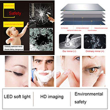 Specchio da Parete a LED, Specchio da Bagno con Luce, Specchio da Trucco/da Barba Rettangolare con Luce Bianca (Nero/Oro)