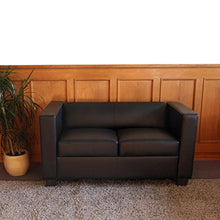 Serie Lille M65 divano sofa 2 posti 70x75x137cm ~ nero pelle